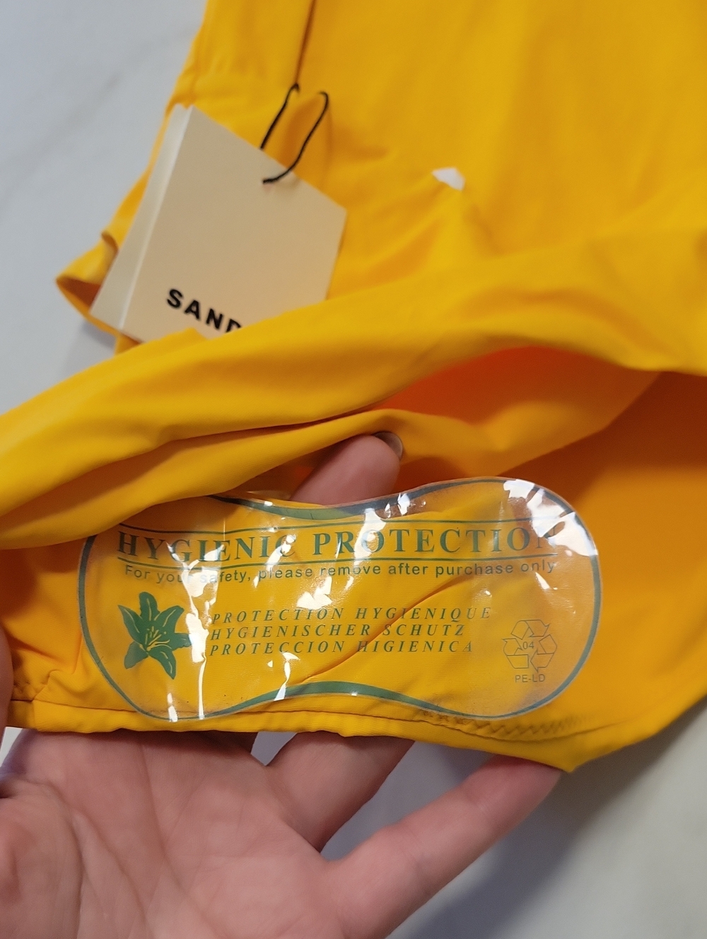 Sandro NWT Yellow One-Piece bathingsuit asymmetrical with Decorative Rings xs - Picture 8 of 10